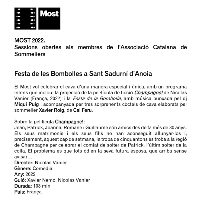 Festa de les Bombolles a Sant Sadurní d’Anoia  MOST 2022.